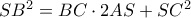 SB^2=BC \cdot 2AS+SC^2