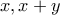 x,x+y