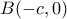 B(-c,0)