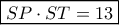 \boxed{SP\cdot ST=13}