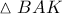 \displaystyle{ 
\vartriangle BAK 
}