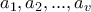 a_1,a_2,...,a_v