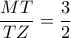 \dfrac{MT}{TZ}=\dfrac{3}{2}