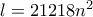 l =21218n^2