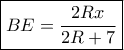 \boxed{BE = \frac{{2Rx}}{{2R + 7}}}