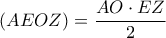 (AEOZ)=\dfrac{AO \cdot EZ}{2}