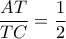 \dfrac{AT}{TC}=\dfrac{1}{2}