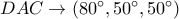 DAC \to (80^\circ ,50^\circ ,50^\circ )