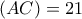(AC) = 21
