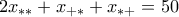 2x_{\ast\ast} + x_{+\ast} + x_{\ast+} = 50