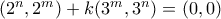 (2^n,2^m)+k(3^m,3^n)=(0,0)