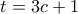 t=3c+1