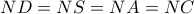 ND = NS = NA = NC