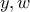 y , w