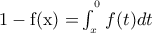 {\rm{ 1}} - {\rm{f(x) = }}\int_{{{\rm{ }}_x}}^{^{^0}} {f(t)dt}