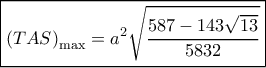 \boxed{{{\left( {TAS} \right)}_{\max }} = {a^2}\sqrt {\frac{{587 - 143\sqrt {13} }}{{5832}}} } \boxed{{{\left( {TAS} \right)}_{\max }} = {a^2}\sqrt {\frac{{587 - 143\sqrt {13} }}{{5832}}} }