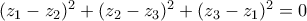 (z_1-z_2)^2+(z_2-z_3)^2+(z_3-z_1)^2=0