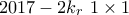2017-2k_r\,\,1\times 1
