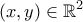 \displaystyle{\left(x,y\right)\in\mathbb{R}^2}