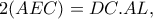 2(AEC)=DC.AL,