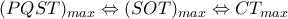 (PQST)_{max} \Leftrightarrow (SOT)_{max} \Leftrightarrow CT_{max} (PQST)_{max} \Leftrightarrow (SOT)_{max} \Leftrightarrow CT_{max}