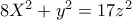 8X^2+y^2=17z^2