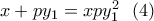 x+py_1=xpy_1^2 \ \ (4)