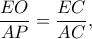 \dfrac{EO}{AP}=\dfrac{EC}{AC},