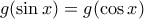 g(\sin x)=g(\cos x)