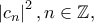 \left| {c_n } \right|^2 ,n \in \mathbb{Z},