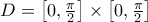 D=\big[0,\frac{\pi}{2}\big]\times\big[0,\frac{\pi}{2}\big]