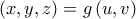 \left ( x,y,z \right )=g\left ( u,v \right )