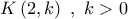 \displaystyle{K\left( 2,k \right)\,\,,\,\,k>0}
