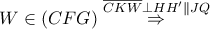 \displaystyle W \in (CFG)\overset{\overline{CKW}\perp HH'\parallel JQ}\Rightarrow 