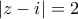 \left| z-i \right|=2