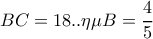 BC=18..\eta \mu B=\dfrac{4}{5}