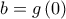 \displaystyle{b = g\left( 0 \right)}