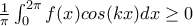 \frac{1}{\pi }\int_{0}^{2\pi }{f(x)cos(kx)}dx\geq 0