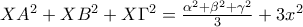 XA^{2}+XB^{2}+X\Gamma ^{2}=\frac{\alpha ^{2}+\beta ^{2}+\gamma ^{2}}{3}+3x^{2}