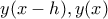 y(x-h), y(x)