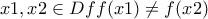 x{1}, x{2} \in Df &mu;&epsilon; f(x1)\neq f(x2)
