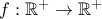 f : \mathbb{R}^+ \to \mathbb{R}^+