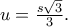 u = \frac{{s\sqrt 3 }}{3}.