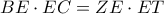 BE\cdot EC=ZE\cdot ET