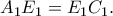 {A_1}{E_1} = {E_1}{C_1}.