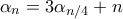 \alpha _{n}=3\alpha _{n/4}+n