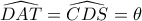 \widehat{DAT}=  \widehat{CDS}=\theta