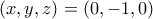 (x,y,z)=(0,-1,0)