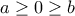 a\ge 0 \ge b