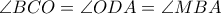 \angle BCO = \angle ODA = \angle MBA